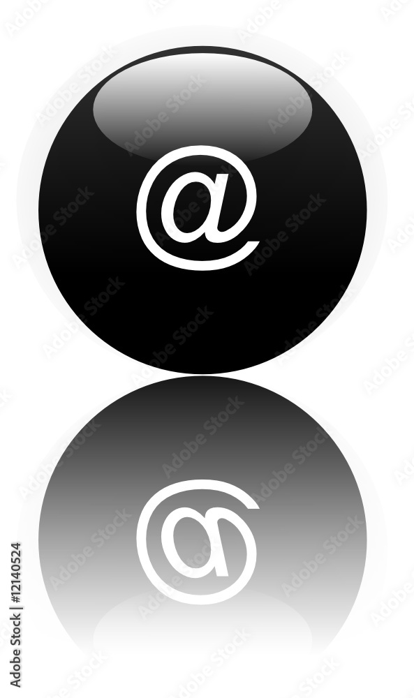 Obraz premium boule 3D arobasse noir reflet