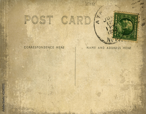 Vintage postcard with grungy background