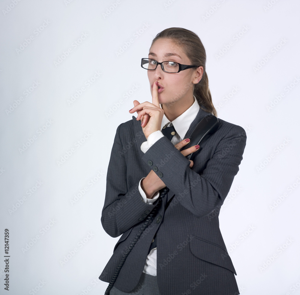 businesswoman wants silence