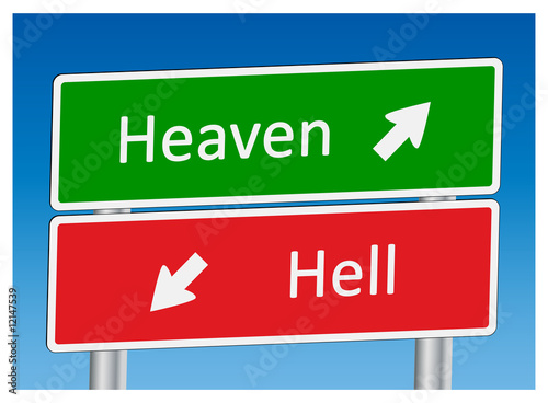 Wallpaper Mural "Heaven" & "Hell" signposts
