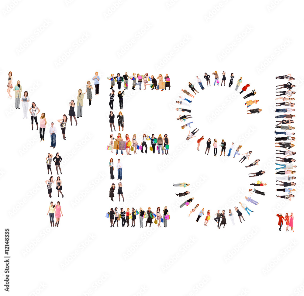 many people isolated over white with text many people isolated over white with text
