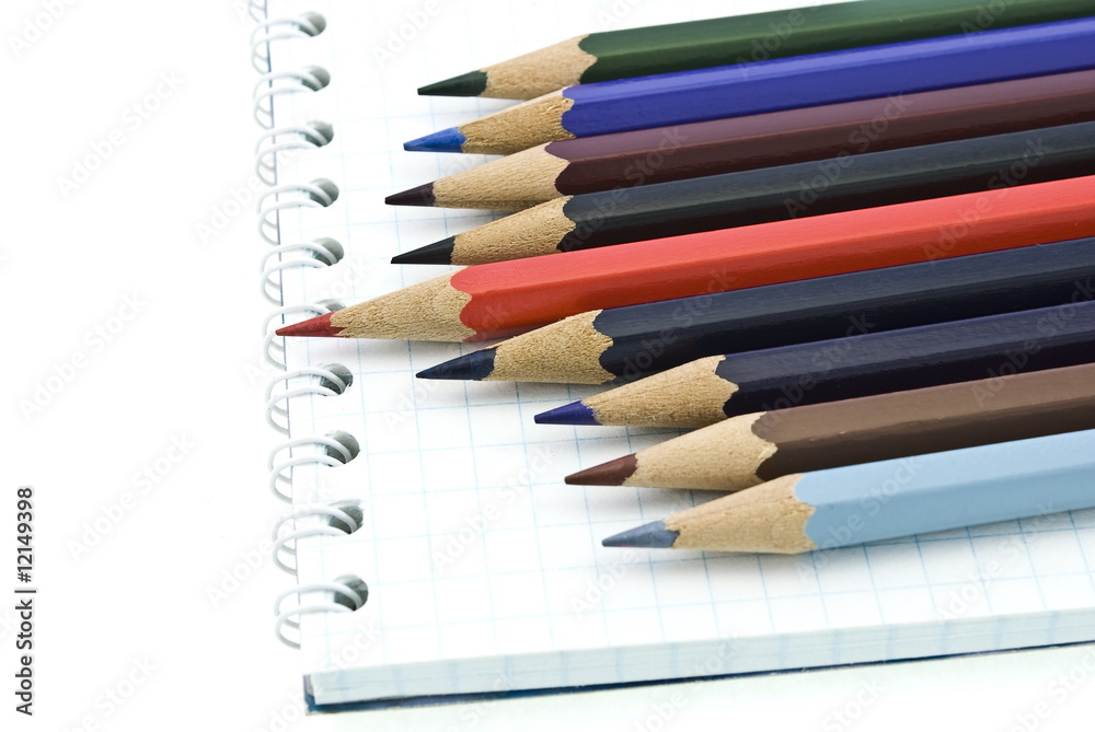 spiral notepad with set of color pencils spiral notepad with set of color pencils