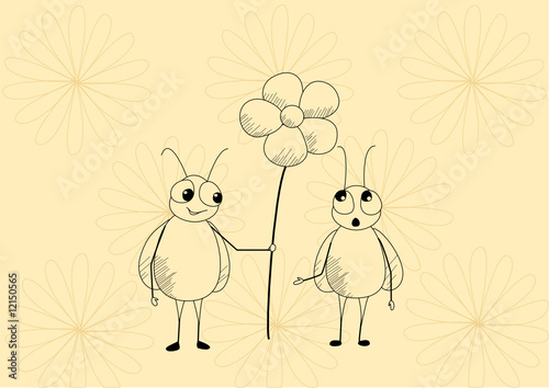 Flies and flower