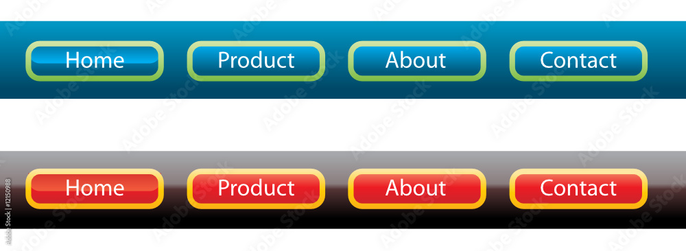 Glossy web navigation templates.