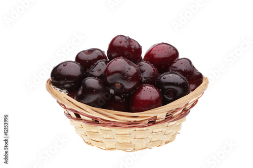 Wallpaper Mural cherry in basket on white background Torontodigital.ca