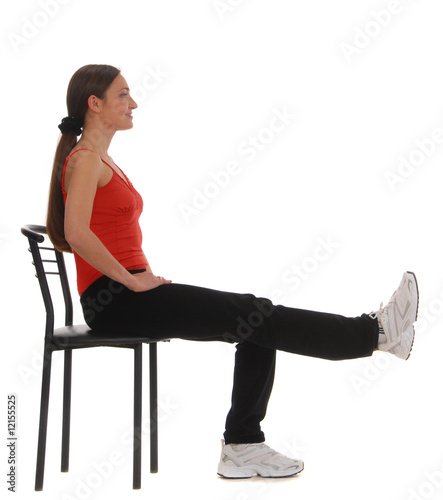 young sporty pretty woman doing fitness