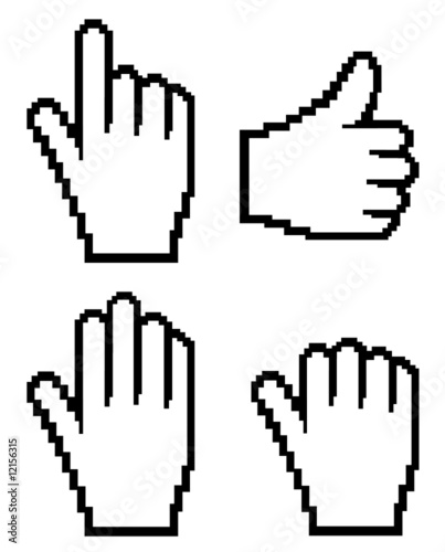 Set of hand cursor. Vector