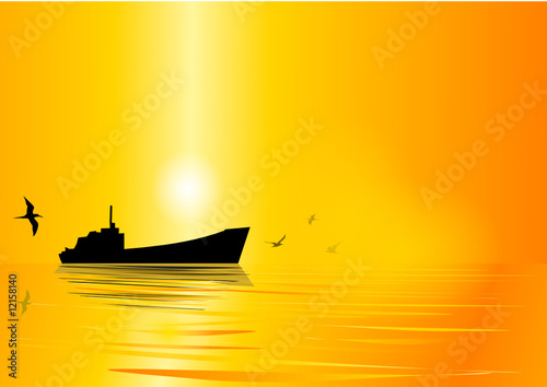 soleil couchant sur l'océan