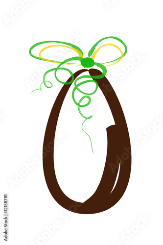 Uovo di pasqua con fiocco verde
