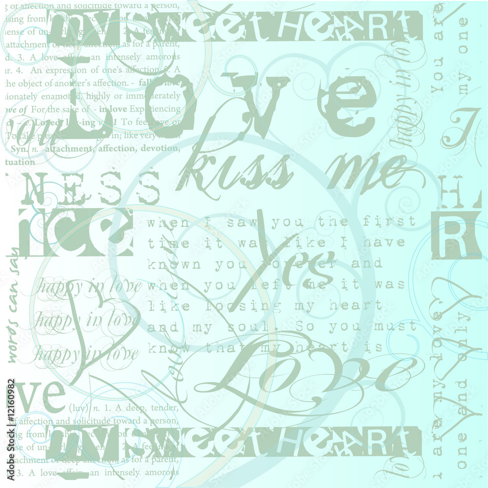 Obraz premium Typografie mit Herzmuster