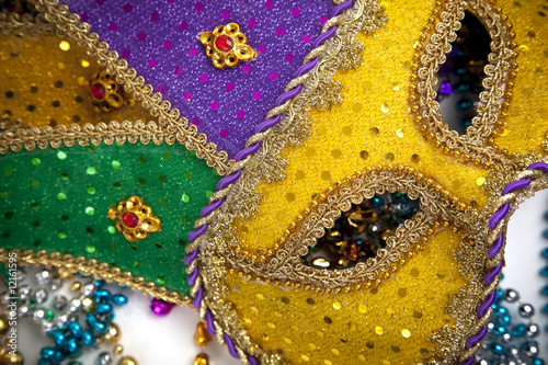 Mardi Gras Mask and Beads