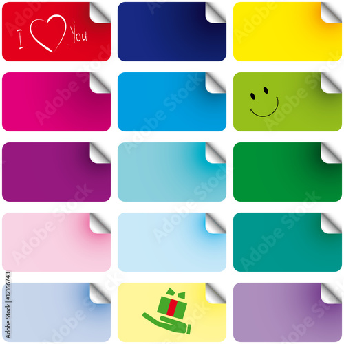 Set of color stickers