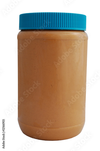 peanut butter jar isolated on white with clipping path