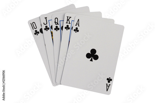 club royal flush isolated on a white background