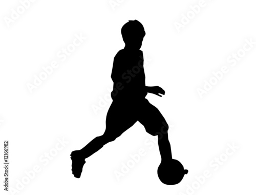 child playing soccer