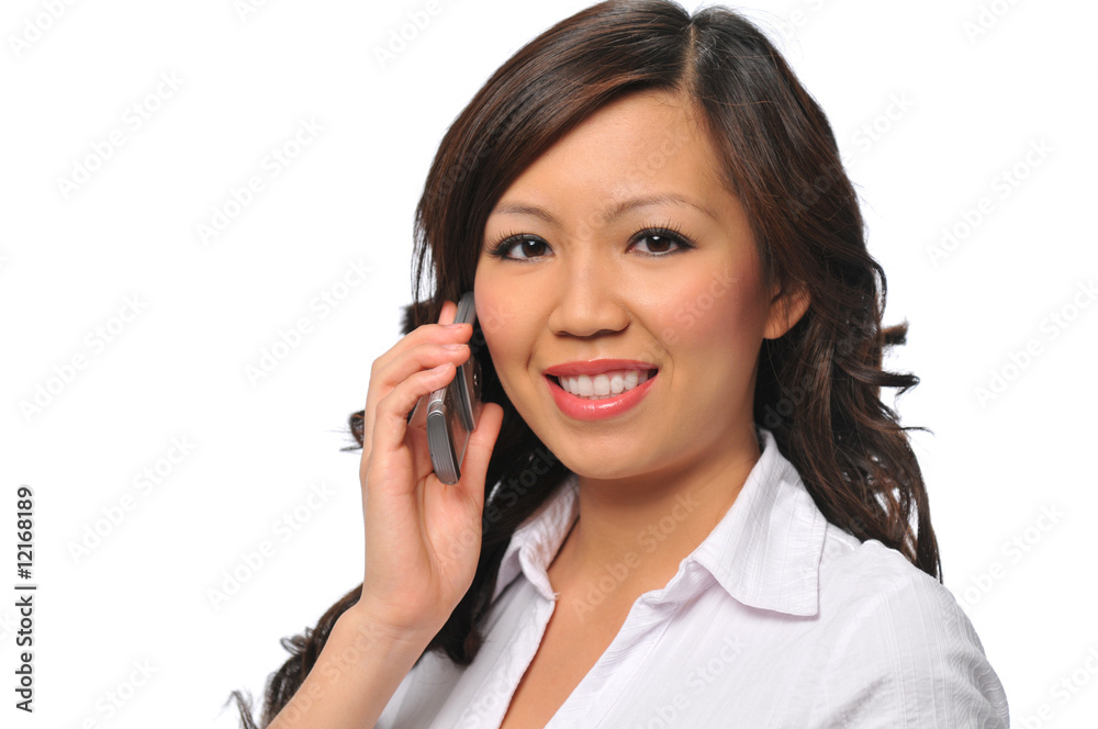 Beautiful asian young woman with cell phone Beautiful asian young woman with cell phone