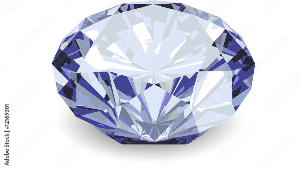 A close up of a diamond over a white background Vector