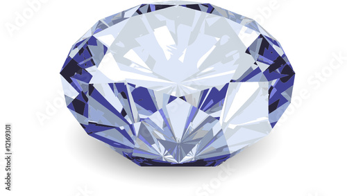 A close up of a diamond over a white background Vector