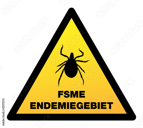 warnschild zecken - fsme endemiegebiet