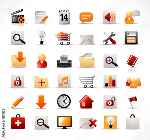 website and multimedia icons set