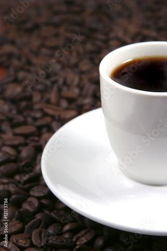 small coffee cup on grains