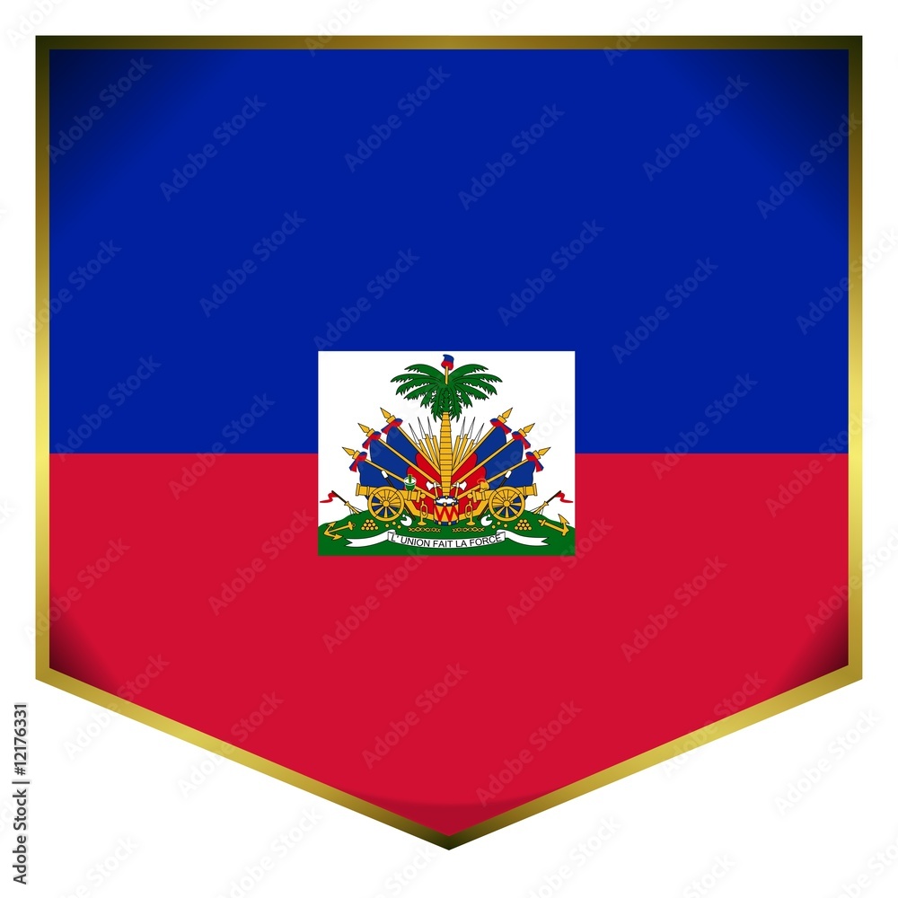 Naklejka premium drapeau ecusson haiti flag