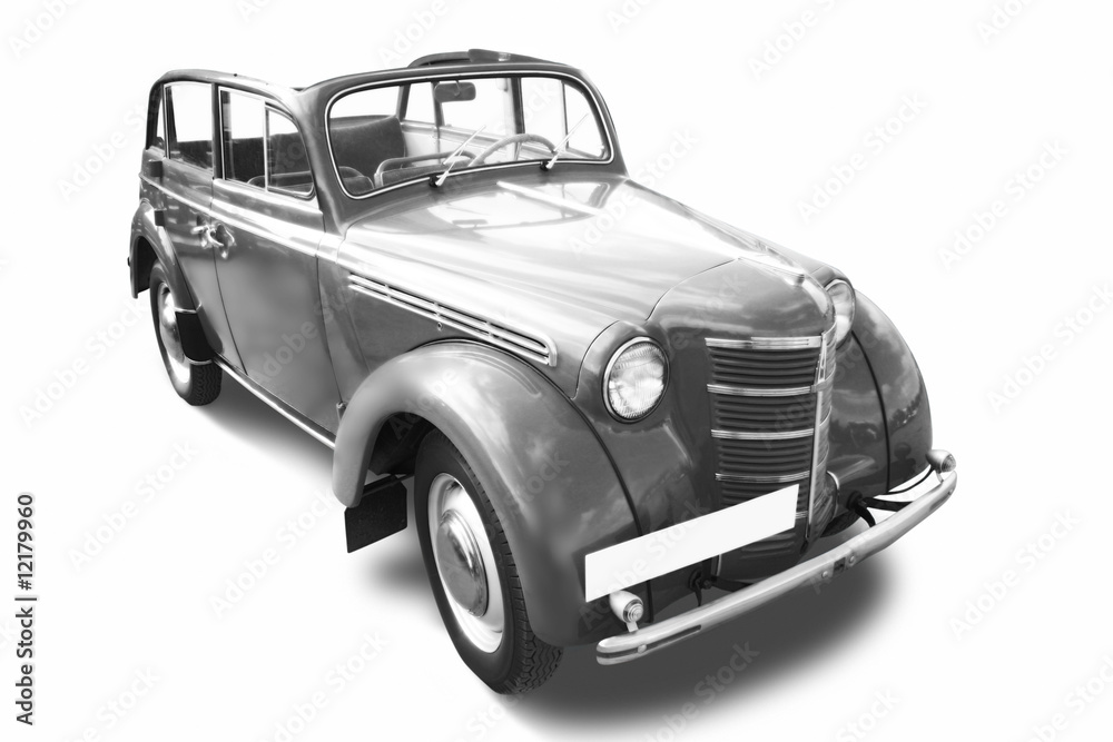 grey vintage car