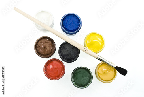 Wallpaper Mural Watercolor gouache paints set with brush Torontodigital.ca