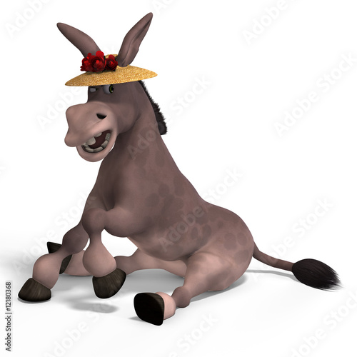 Fototapet very cute toon donkey