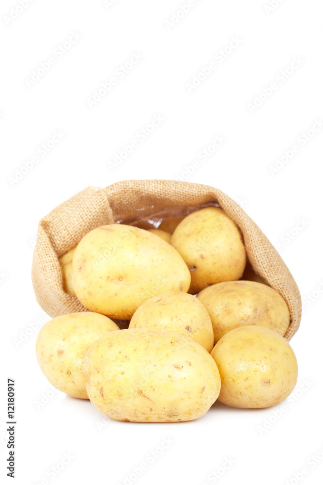 Burlap sack with potatoes Burlap sack with potatoes
