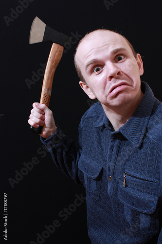 Young man with axe