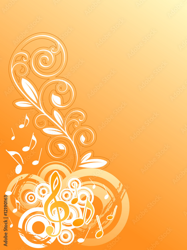 Music background with floral elements Music background with floral elements