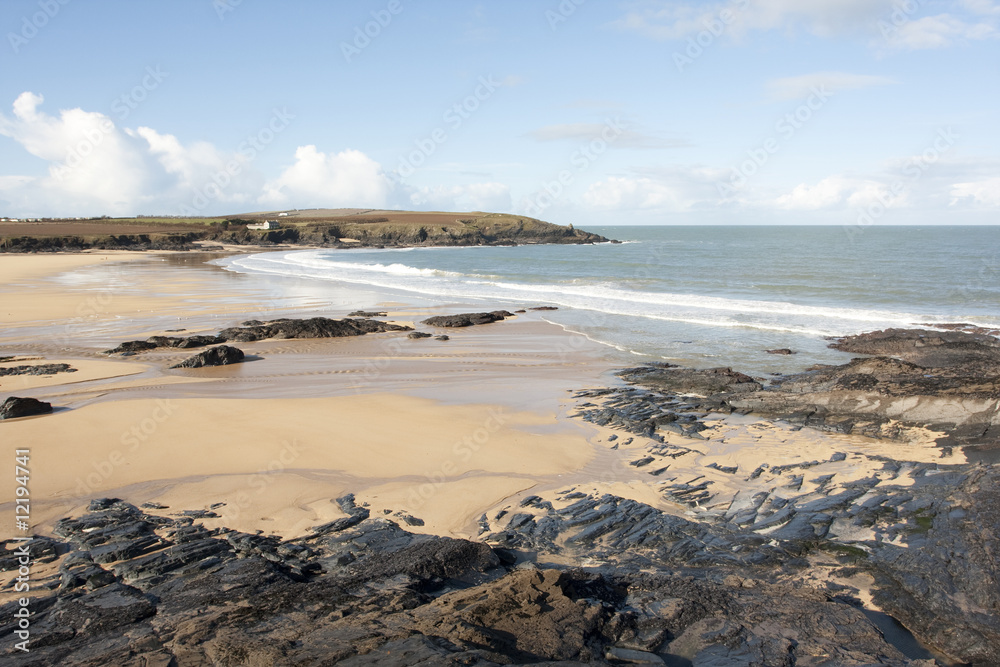 rocky winter beach