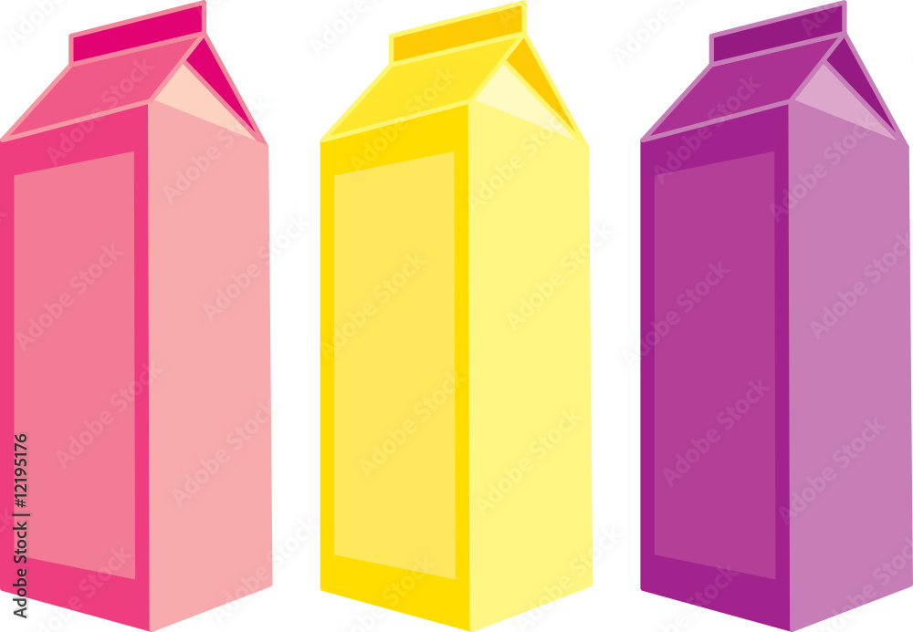 isolated juice carton boxes