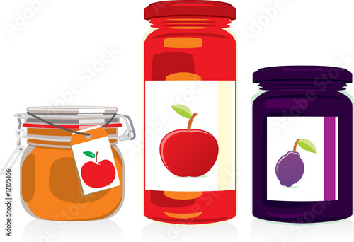 isolated jam jars set