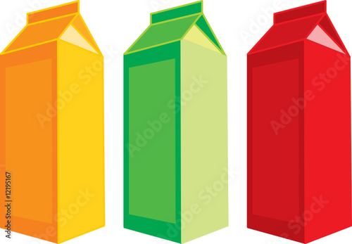 isolated juice carton boxes