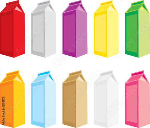 isolated juice carton boxes