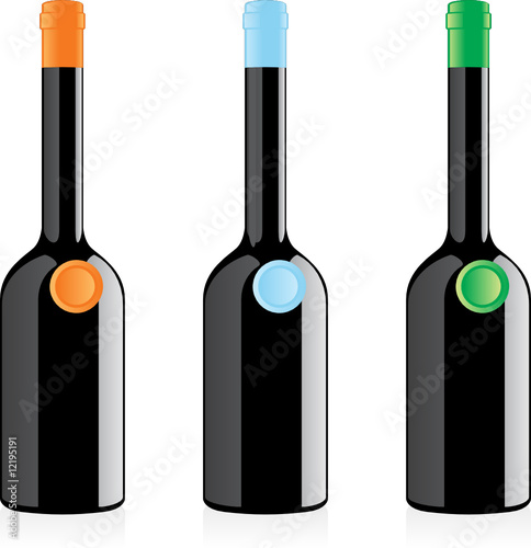 isolated balsamic vinegar bottles set