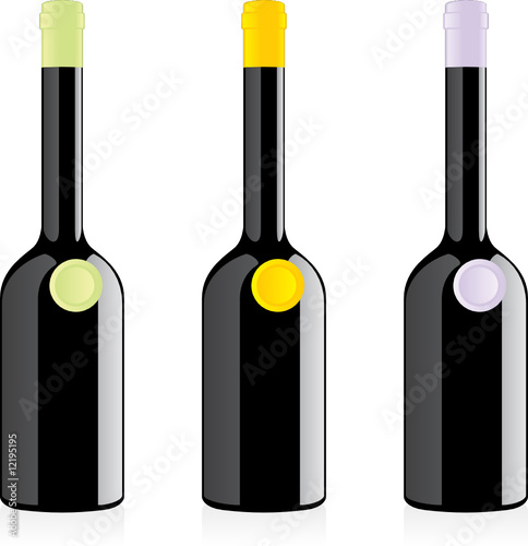 isolated balsamic vinegar bottles set