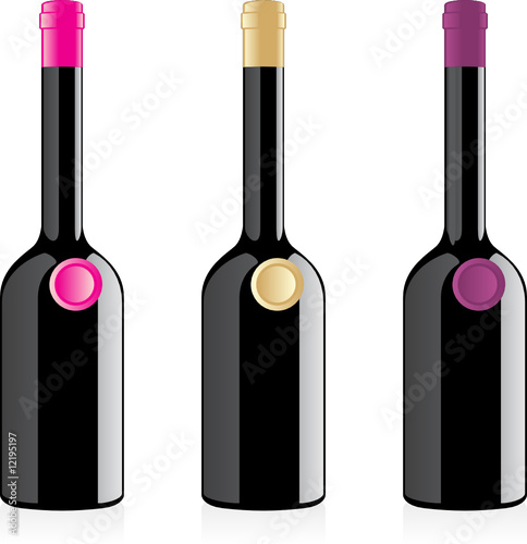 isolated balsamic vinegar bottles set