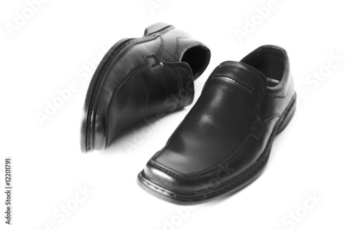 black man's shoes isolated on white