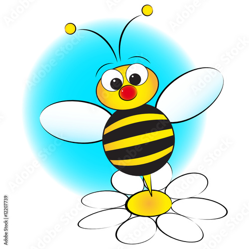 Bee and daisy - Card for kids - Scrapbook and labels useful