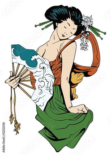vector geisha