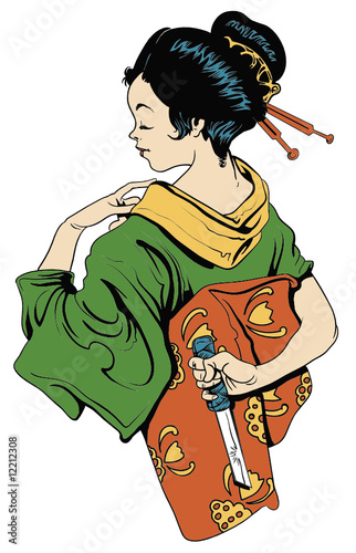 vector geisha