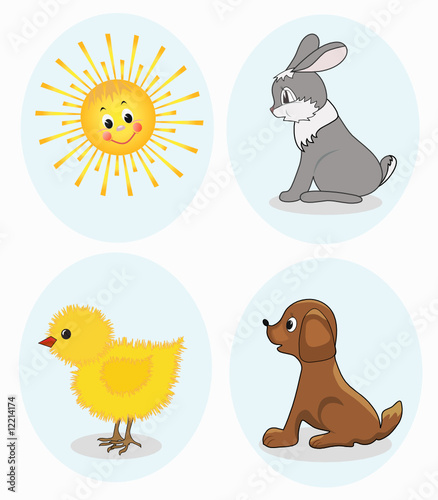 Cartoon animals set