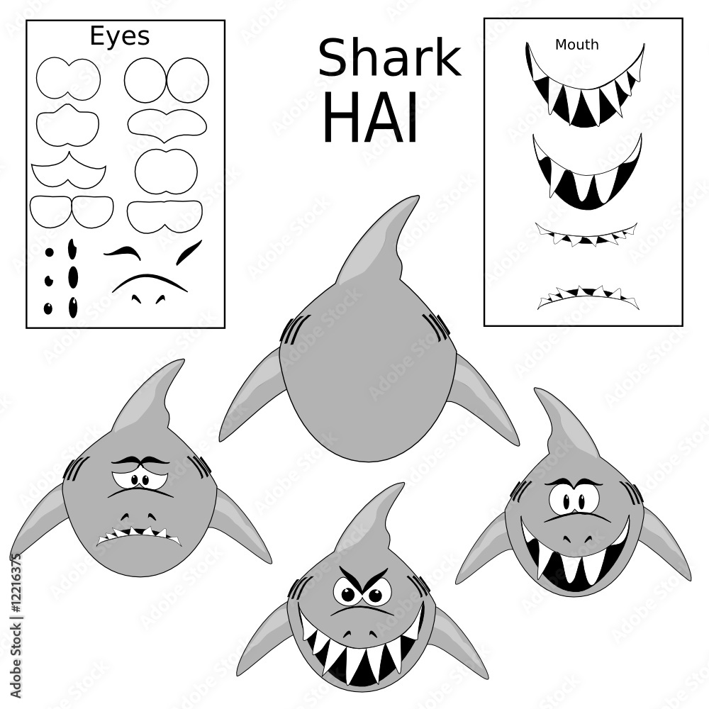 Fototapeta premium Hai Comic