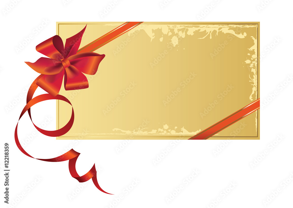 Celebratory card, with red ribbon with copy space. Celebratory card, with red ribbon with copy space.