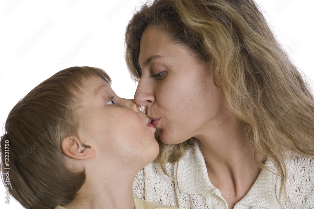 Mother Son Kiss Mother Son Kiss