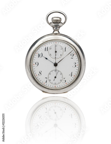Antique pocket watch with clipping path