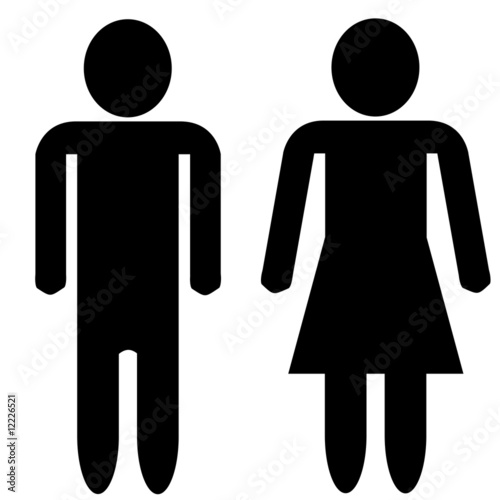 Man and woman silhouette - blank faces